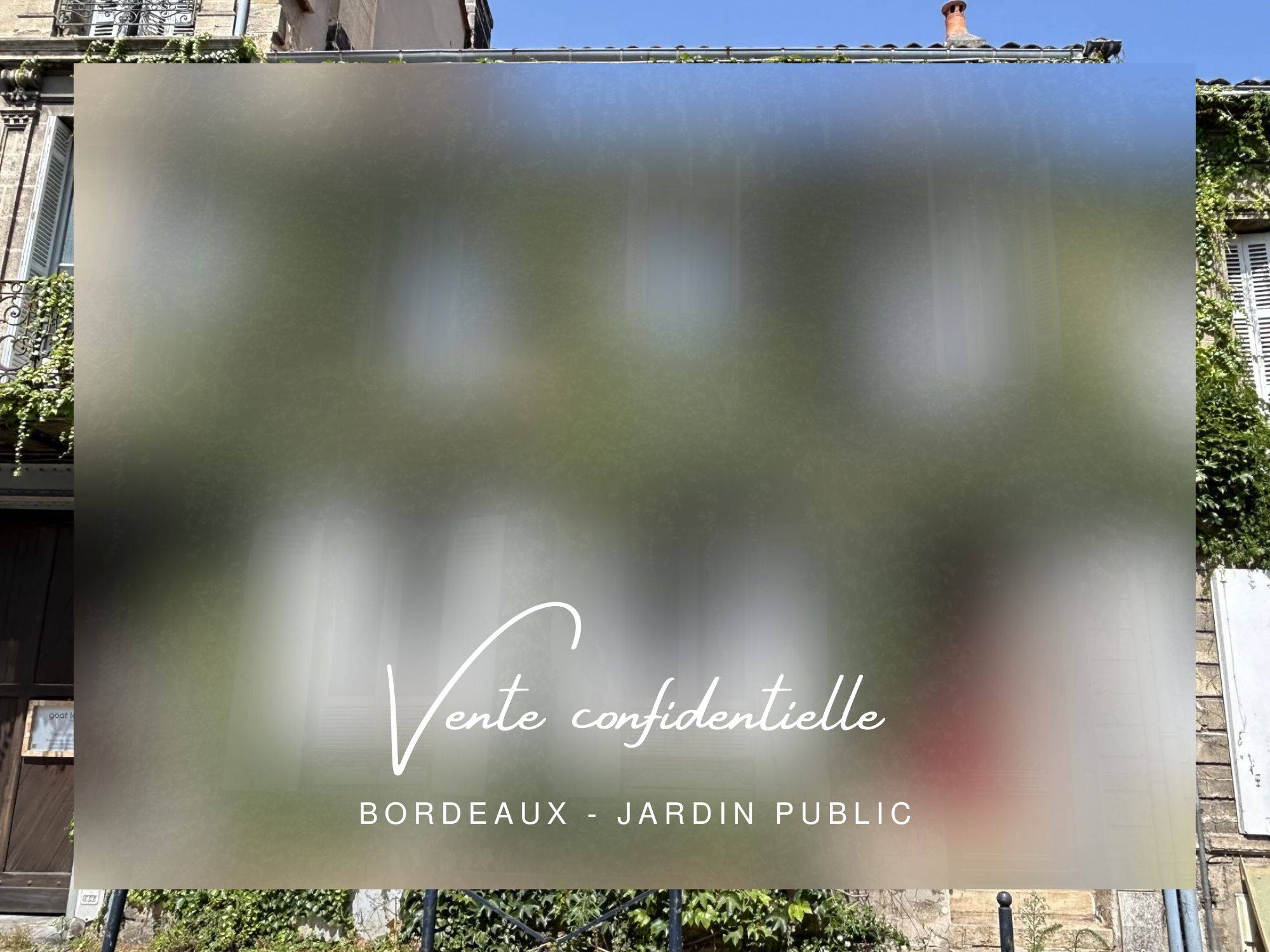 Maison à vendre à Bordeaux Jardin Public – maison bourgeoise avec jardin sans vis-à-vis et 4 chambres