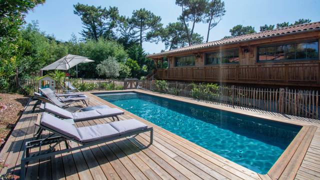 Location villa neuve ossature bois avec piscine chauffée - Cap Ferret Grand Piquey