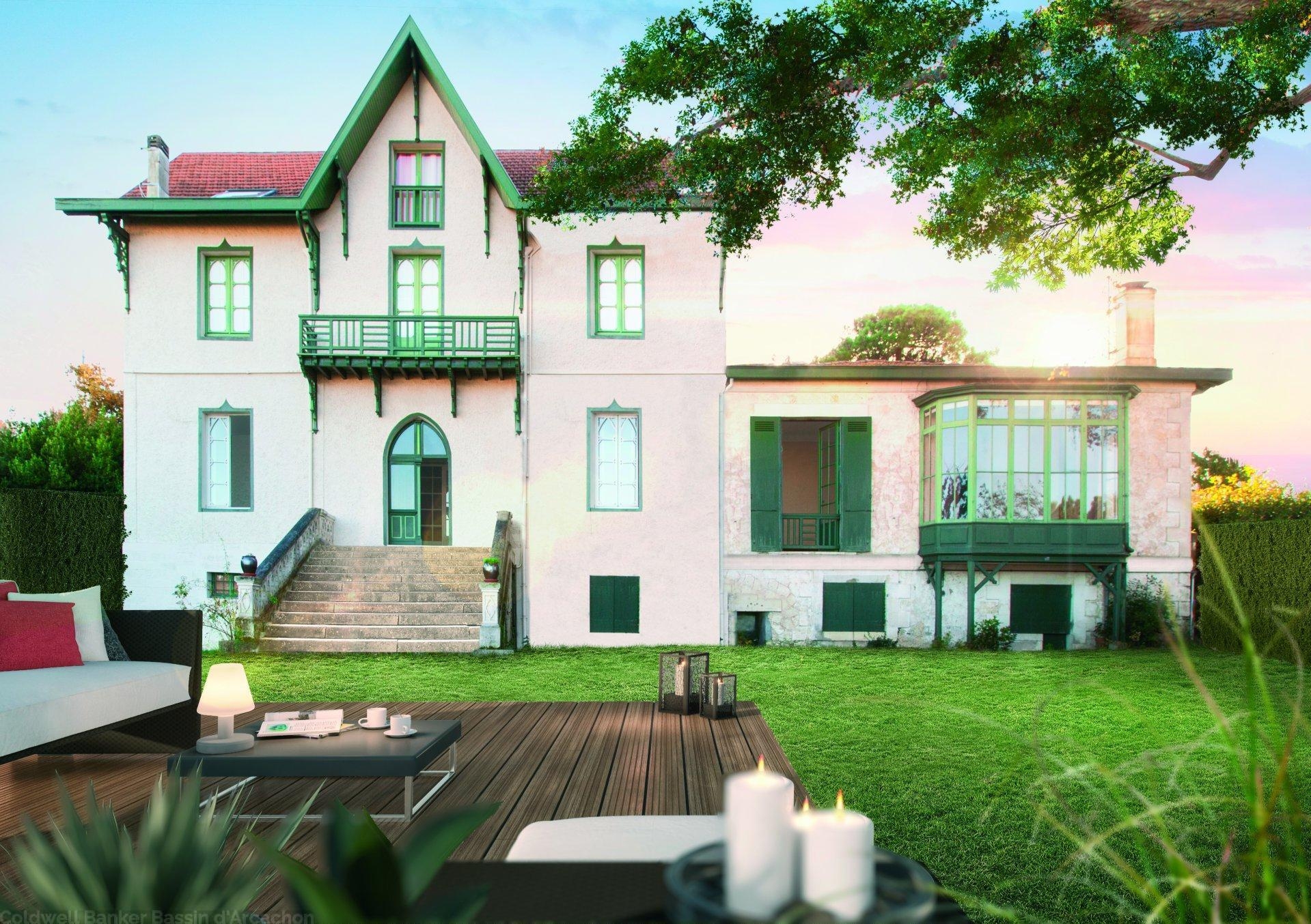 Vente appartement avec vue panoramique dans villa historique arcachon