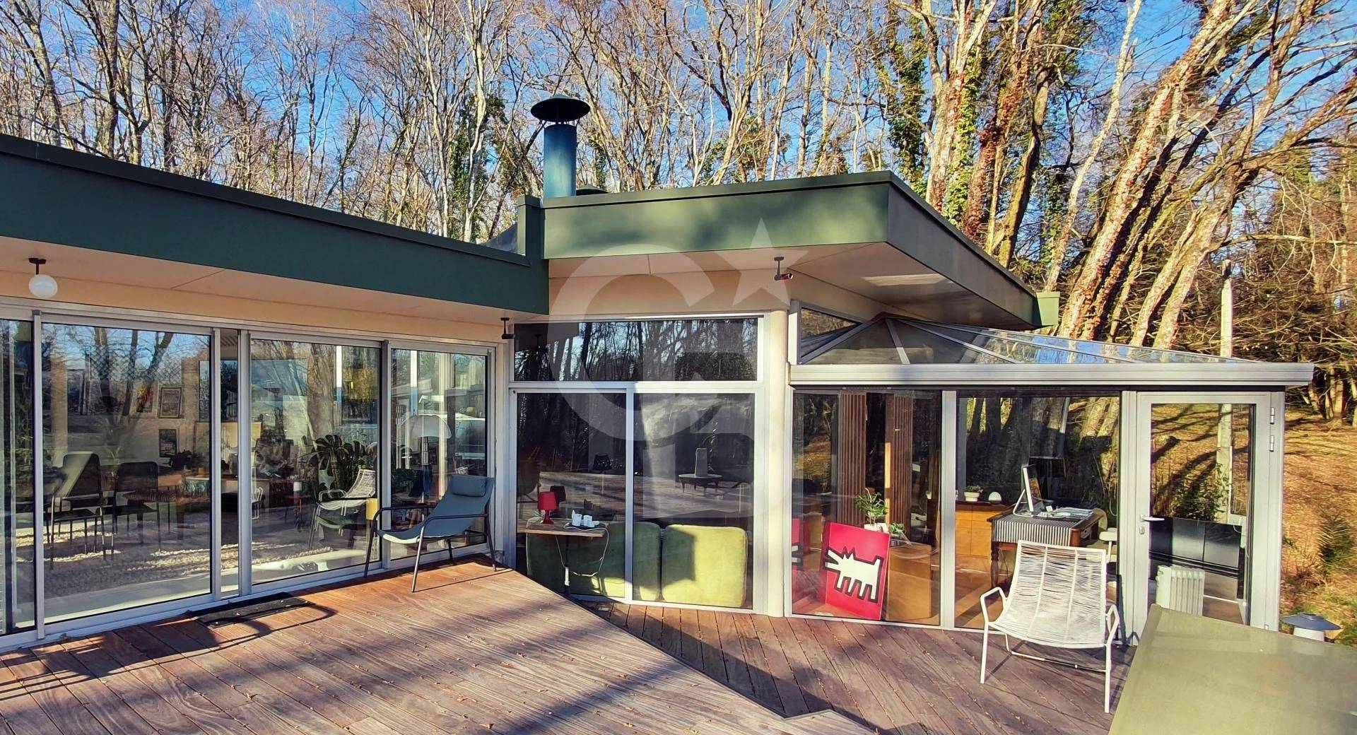 Recherche maison d'architecte rénovée avec grand parc boisé Lignan de Bordeaux