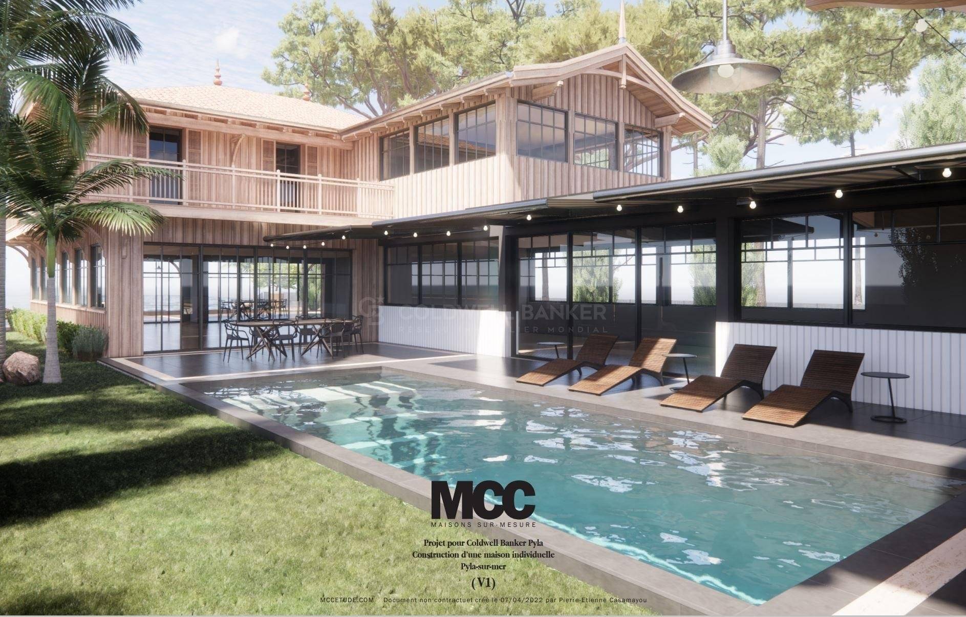 Maison en première ligne vue bassin à vendre PYLA SUR MER PROCHE MOULLEAU