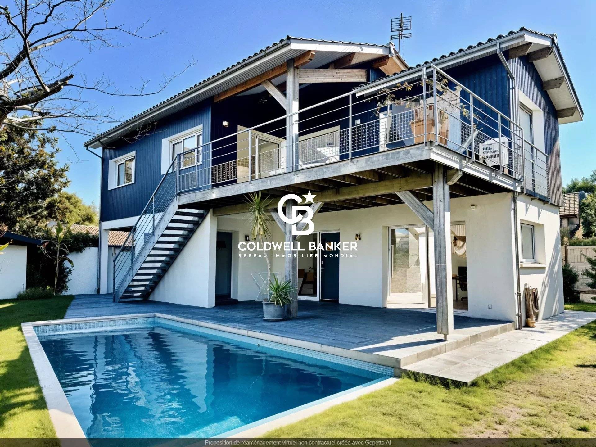 Maison à vendre à Andernos-les-Bains – villa d’architecte avec vue bassin et potentiel piscine