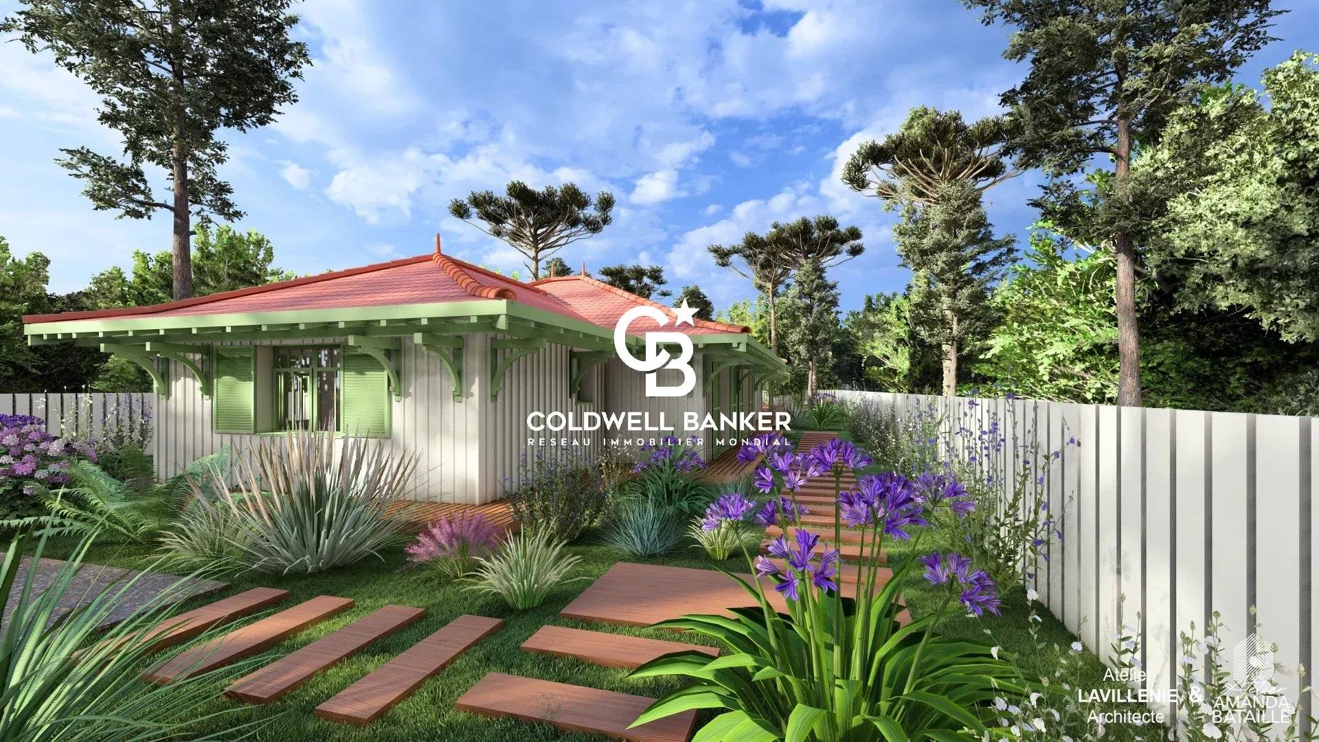 Terrain à vendre à Lège-Cap-Ferret - permis pour villa bois contemporaine avec piscine proche bassin