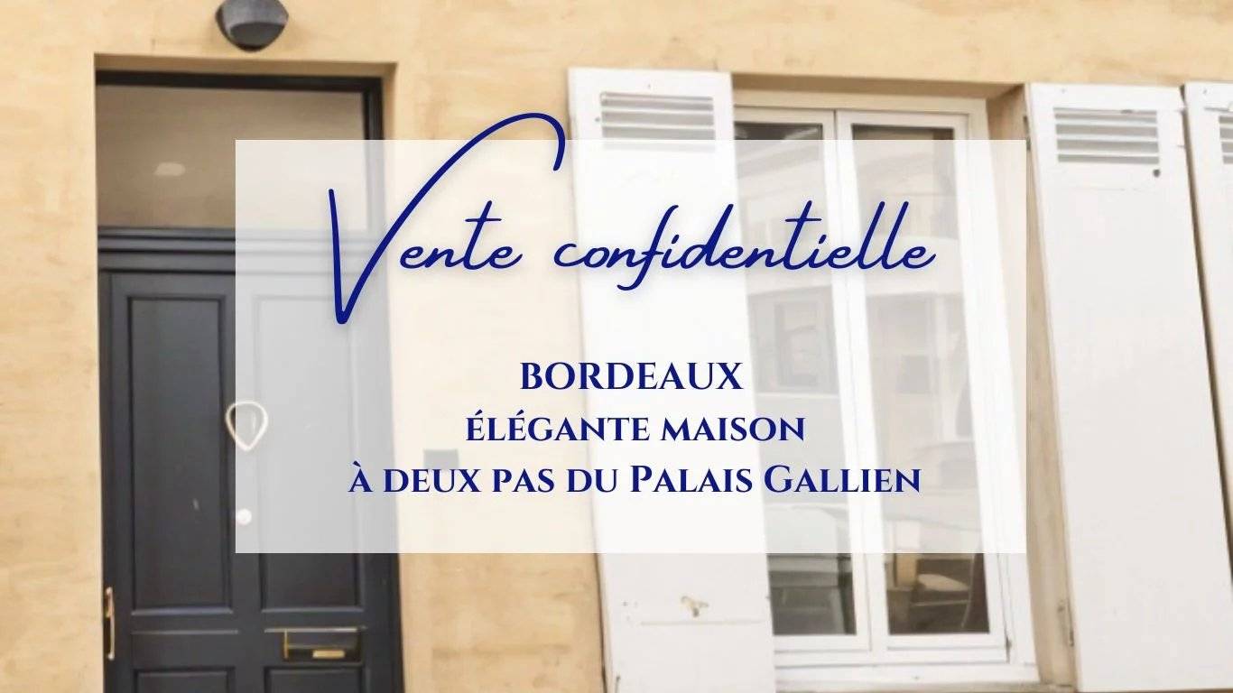 Maison à vendre à Bordeaux Saint-Seurin – 3 chambres, patio intimiste et excellent état proche marché de Lerme