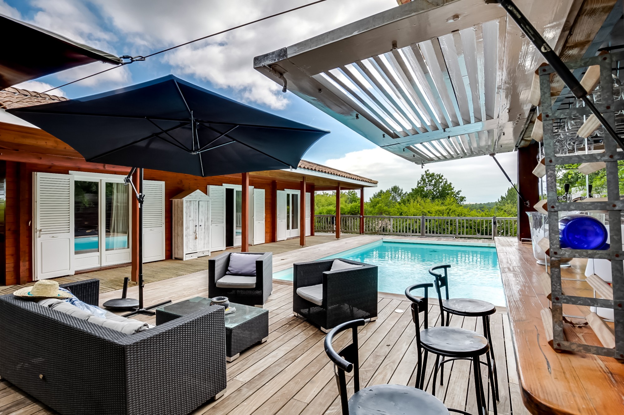 maison bois de standing à vendre avec piscine Pyla sur Mer