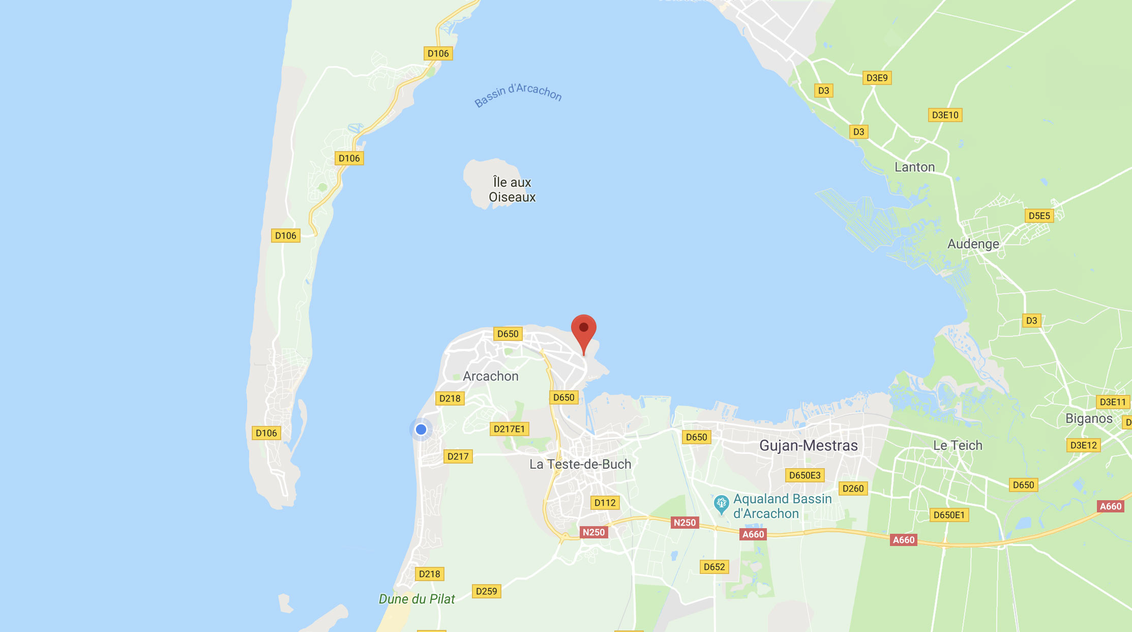 Carte quartier aiguillon arcachon