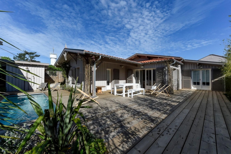 Villa de charme avec piscine à louer sur Cap-Ferret centre