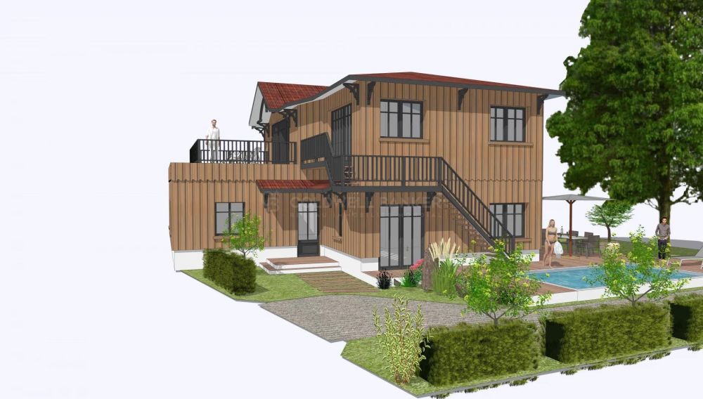 Terrain avec projet de villa vue sur le bassin - Andernos