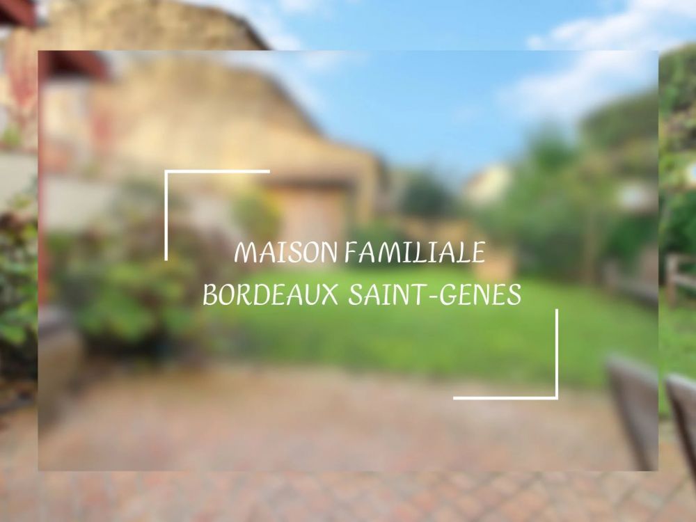 Maison à vendre à Bordeaux Saint-Genès – maison bourgeoise avec jardin, 4 chambres et garage