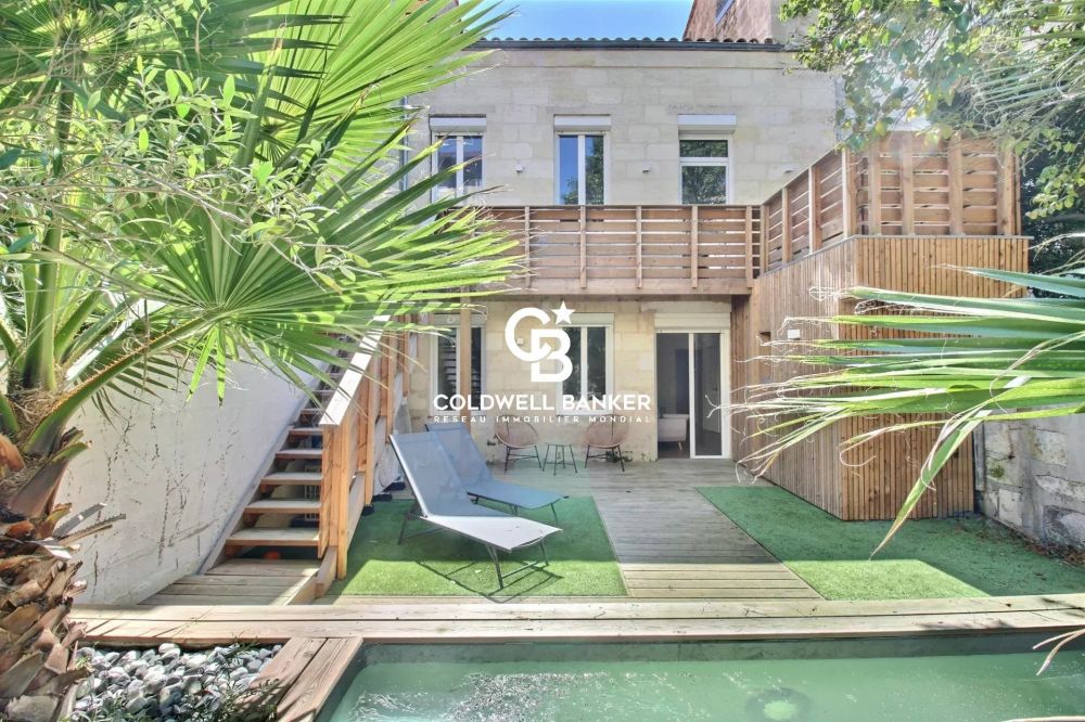 Maison à vendre à Bordeaux – quartier Saint-Seurin, échoppe haut de gamme, 4 chambres, terrasse, piscine