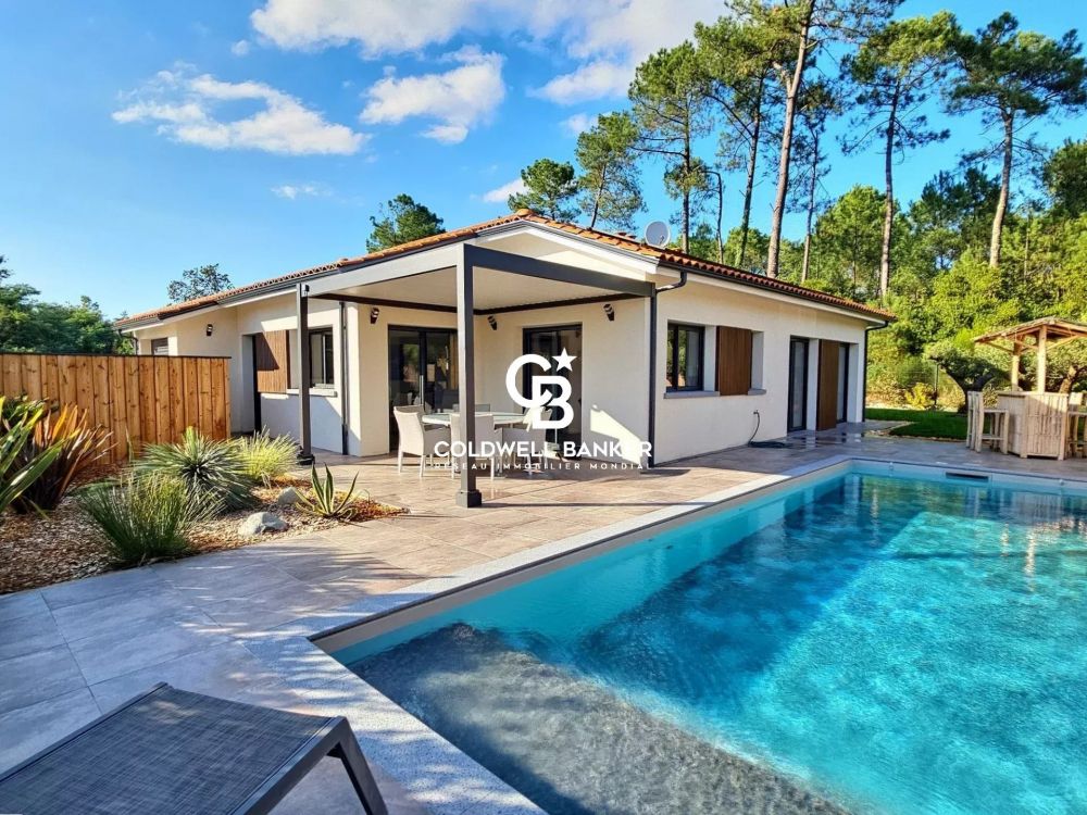Maison à vendre à Biscarrosse-Bourg – plain-pied contemporain, 4 chambres, piscine et prestations écoresponsables